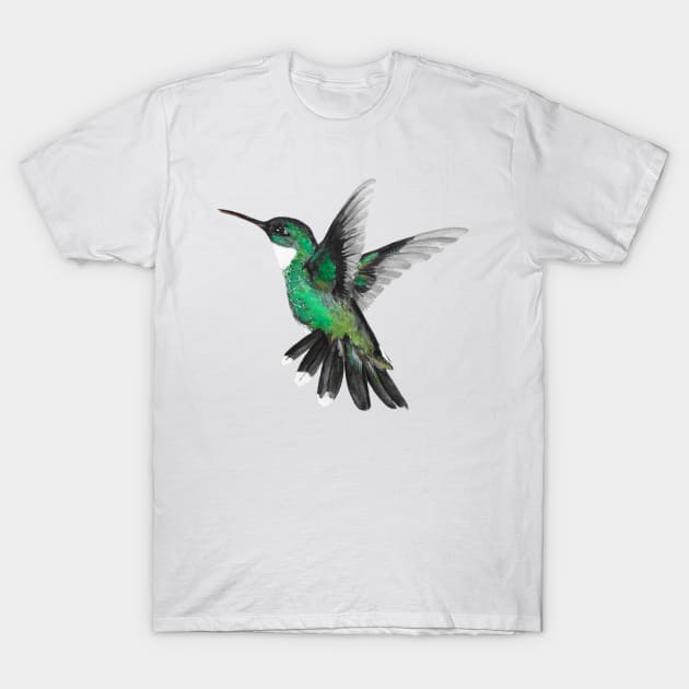 Hummingbird in Watercolour T-Shirt by ElleJayArts